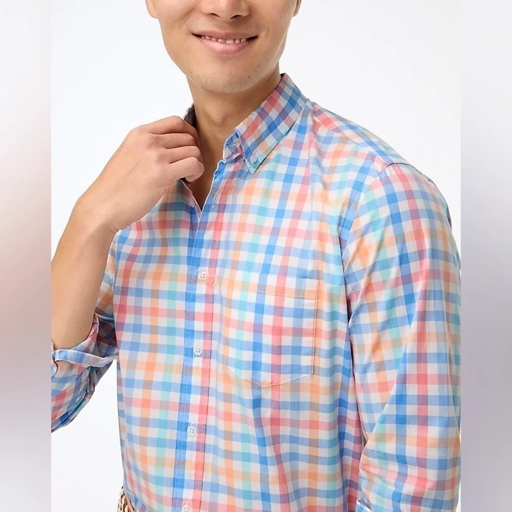 J Crew Slim gingham flex casual shirt Item BP987